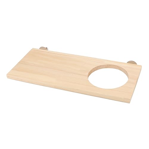 Wontee Bird Perch Stand Wooden Platform for Cockatiels Conures Rats Gerbils Chinchillas Squirrels (M1- with Hole) - size: M1- With Hole