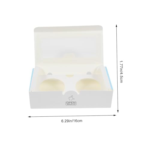 BESTOYARD Egg Tart Boxes with Window 25 pcs Bakery Box Dessert Containers with Shockproof Inserts Food Grade Paper Muffin Carriers for Mini Tarts 6.29 X 3.14 X 1.77 in