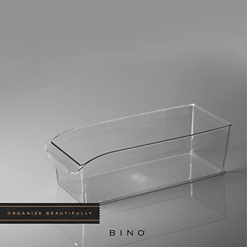 BINO | Plastic Storage Bins, Large | THE CURVE COLLECTION | Multi-Use Fridge / Freezer Organizer | Built-In Handle | BPA-Free | Pantry and Home Organization - size: Large