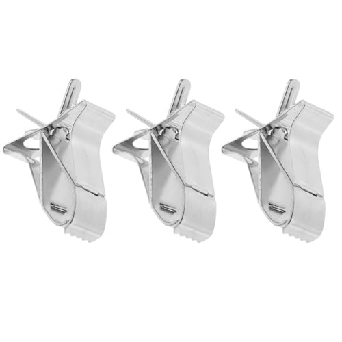 SHINEOFI Parrot Vegetable Food Clips Fixed Clamp Stainless Steel 3pcs Sturdy and Practical with Simple Structure for Bird Cage Feeding for Cockatiel and Finch