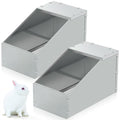 Maxcheck 2 Pcs Galvanized Metal Rabbit Nesting Box Bunny Small Animal Nest with Removable Acrylic Floor Durable Easy to Clean for Indoor Outdoor Use Rabbit Supplies (20 * 14 * 12 Inch) - size: 20"L x 14"W x 12"H