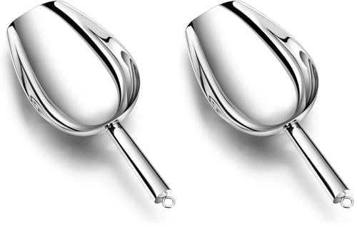 TeamFar Ice Scoop 24 oz, Stainless Steel Big Large Scoop, for Sweet Food Popcorn Flour, Healthy & Heavy Duty - Dishwasher Safe (Pack of 2) - size: 24 oz (Pack of 2)