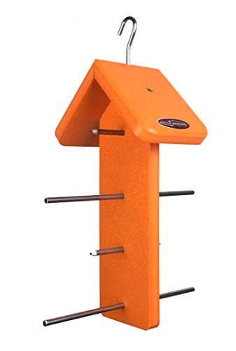 Recycled Double Oriole Orange Fruit Feeder | Made from recycled milk jugs