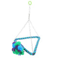 Toyvian Parrot Swing Hemp Rope Bird Chew Toy Hanging Cage Bird Accessories Parrot Perch for Cockatiel Parakeet Small Animal Play and Chew