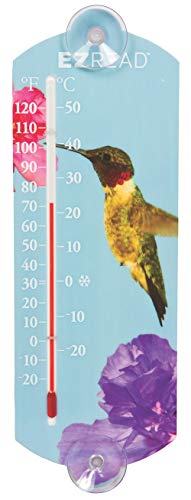 Headwind Consumer Products 840-0044 EZREAD Indoor/Outdoor Thermometer with Hummingbird, 10" - color: Brown/A