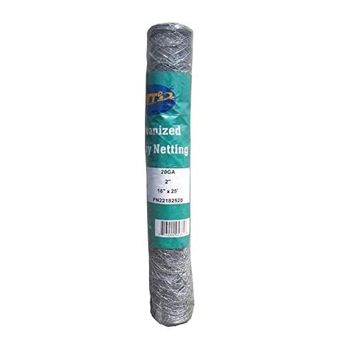 20GA Galvanized 18in x 25ft x 2in Mesh Chicken Wire Hexagonal Poultry Netting - size: 18"x25'- 2" 20GA