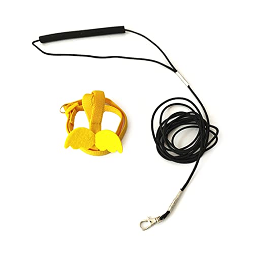 Bird Harness Leash Flight Training Vest Costume Clothes Lovebirds Cockatiel Conures Flying Clothing - color: Yellow, size: Small