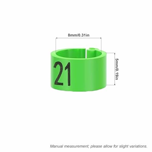 100 PCS Pigeon Leg Band Plastic Leg Band, Numbered Poultry Leg Band for Chicken Quail Dove Farm Identification(Orange) - color: Orange