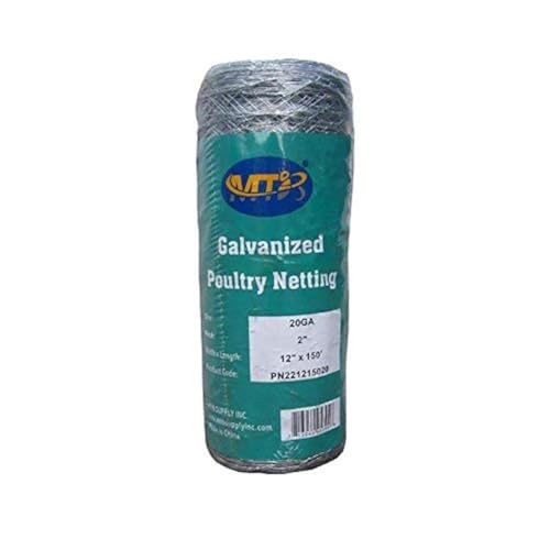 20GA Galvanized Hexagonal Poultry Netting Chicken Wire 12 inches x 150 feet x 2 inches Mesh - size: 12"x150'- 2" 20GA