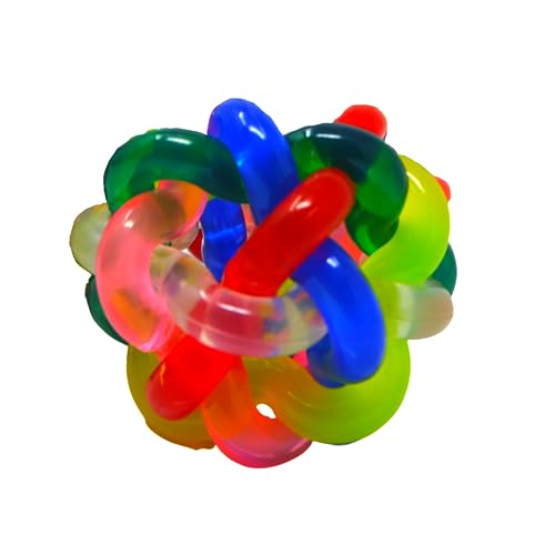 Bonka Bird Toys 2013 (Pk1) 3" Wibbly Balls, Large Parrot Foot Talon Cage Toy, Amazon, African Grey, Eclectus, and Similar