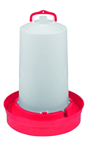 Little Giant® Deep Base Poultry Waterer | Heavy Duty Plastic Water Container for Birds & Chickens | Plastic Stopper for No Leaks | 3 Gallon