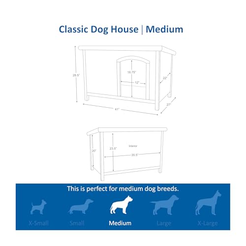 TRIXIE Pet Products Dog Club House, Large,Glazed Pine,40.75x26.75x28.25 Inch (Pack of 1),39552 - color: Brown, size: Medium