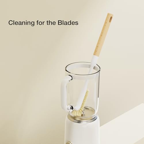 Cleaning Brush, Diveotree Hard Bristle Brush for Deep Cleaning Grout, Sink, Cup, Teapot, Bottle, Blender, Multi-Purpose Brush wih Long Handle for Kitchen (White) - color: White