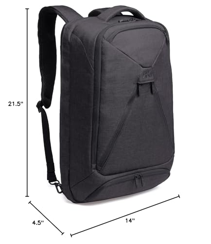 Knack Series 1 Laptop Backpack Fits up to 17 Inch - Knack Bags Carry-On Backpack, TSA Approved, Expandable Travel Backpacks With 4 Day Outfit Capacity (Stealth Black, Large) - color: Black, size: Large
