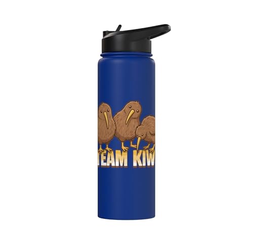 Team Kiwi Bird Kiwi Animal Cute Kiwi New Zealand Bird Stainless Steel Insulated Water Bottle - color: Royal Blue