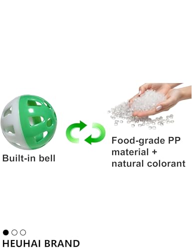 12 Pack Bell Chew Toy Balls for Parakeets Cockatiels Bird Cage Play Toys | Made of BPA Free PP Plastic, Built In Bells, 12 Mixed Shapes, Smooth Safe Edges, Fit All Standard Bird Cage Spaces