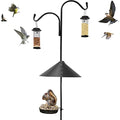 Shepherd Hook Squirrel Proof 2 Bird Feeder � Wild Bird Station - Powder Coated 90in Steel Pole � Squirrel Baffle � 2 Feeders � 1 Squirrel Peanut Feeder - 5 Prong Base � PATENT PENDING - color: Pole Included Feeder Shepherd 2