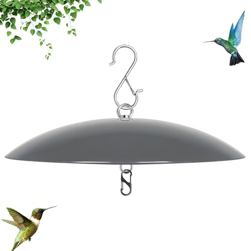 13" Bird Feeder Rain Guard, Hummingbird Feeder Shade Dome Cover, Hanging Baffle for Bird Feeder Pole,Smart Birds Feeder's Umbrella(Grey), 1 Pack - color: Gray, size: 13Inch / 1 Pack