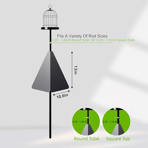 Squirrel Baffle with Dual Defense for Bird Feeder Poles, Bird Food House Guard for Shepherd Hook,Metal Squirrel Baffle Raccoon Stopper Rust-Proof and Bite-Proof Heavy Duty Carbon Steel