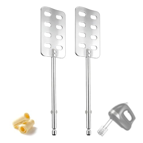2pcs Hand Mixer Butter Churner Churn Maker Compatible with Hamilton Beach | 304 Stainless Steel Hand Mixer Attachments Replacement Parts Accessories Beaters Turner for Cooking and Baking