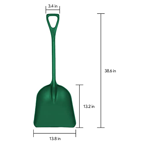 Remco 69822 Seamless Hygienic Shovel - BPA-Free, Food-Safe, Commercial Grade Kitchen and Gardening Accessories, 14", Green - color: Green, size: 14 inch Blade