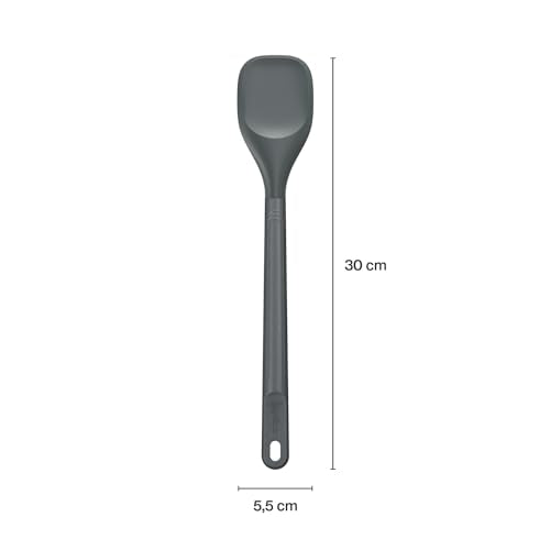 Zyliss Spoontula - Sustainable Wheatstraw/Silicone Cooking Spoon - Spoon Spatulas For Nonstick Cookware - Spatulas Silicone Heat Resistant - Dishwasher Safe - 11.7" x 2.4", Beluga Grey, Medium - style: Spoontula (Medium)