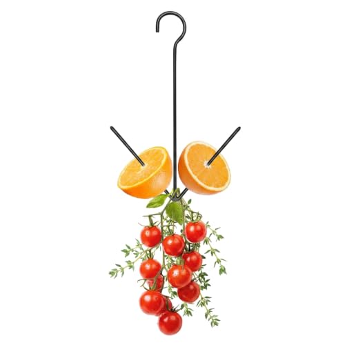 1 Pcs Dual Prong Hanging Bird Feeder, Oriole Feeders for Outdoors Hanging | Fruit Jelly Bird Feeder for Outdoors with Hook, Steel Powder Coated Weather Resistant for Garden Patio