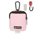 Dog Treat Pouch with Training Clicker,Waterproof Nylon Fabric Poop Bag Holders for Leashes,Hands Free Small Dog Walking Bag with Carabiner, Pet Puppy Training Walking Essentials (Pink) - color: Pink