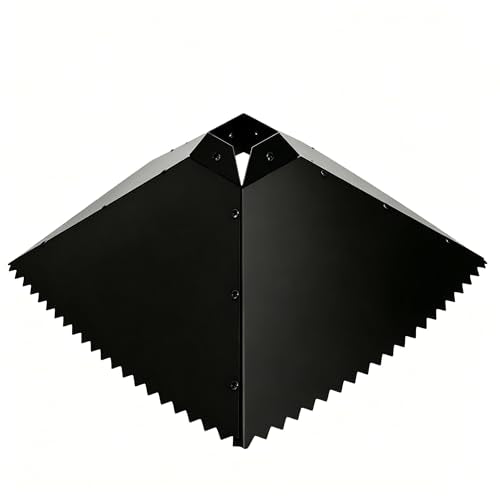 19-Inch Metal Squirrel Baffle for Bird Feeder Pole, Hanging or Post Mount, Squirrel Guard for 4x4 Post, Raccoon Baffle with Spikes, Black