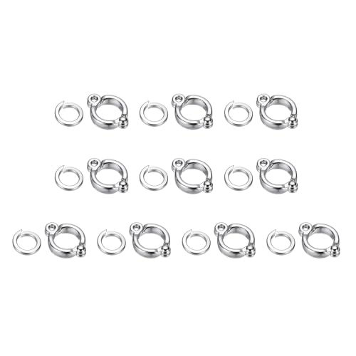Bird Foot Rings, Parrot Metal Leg Ring Outdoor Fly Training Activity Opening Clip Accessories 9.5mm/0.37" ID, (Silver Tone, 10 Set), Intended for Small Medium Large Birds - size: 9.5mm/0.37" ID