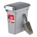 IRIS USA Dog Food Storage Container, Up to 13 lbs, Gray/Dark Gray | Made in the USA, BPA-Free, Airtight Seal, Best for Cat Food, Bird Seed, Chicken Feed, Pet Toys, Treats, Pellets - color: Dark Gray