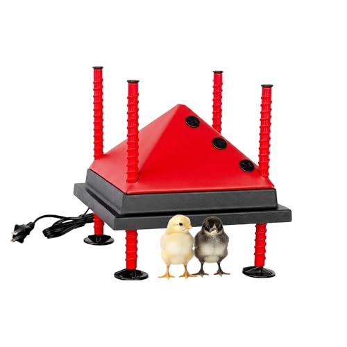 RentACoop 10x10” Adjustable Heating Plate with Foldable Anti-Roost Cone