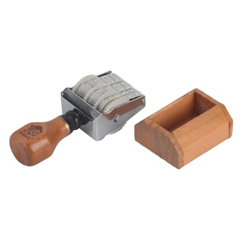 DIY Date Stamp，Roller Date Stamper Day Month Year，Library Stamp Egg Stamp Time Stamp Scrapbooking Stamps for Scrapbooking Wooden Stamps（for 2026-2037 Year or 2025-2036）
