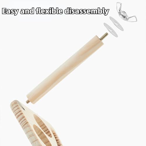 Bird Perch, Parrot Platform Wood Stand with Feeding Bowl Cups Bird Toys Parrot Cage Accessories for Parakeet Lovebird Cockatiel Conure Budgie Small Animals