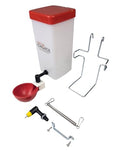 Hen's Choice™ 1L (32 oz) Drinker W/Cup, Nipple, & Wire Bracket for Poultry & Small Animals, Chick Waterer, Red - color: Red/White