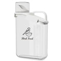 Bird Seed Storage Container,2.8L Airtight Bird Food Container with Handle and Measuring Cup,Portable Pet Food Container for Wild Bird Sunflower Seed-BPA Free Transparent/White - color: WHITE BIRD