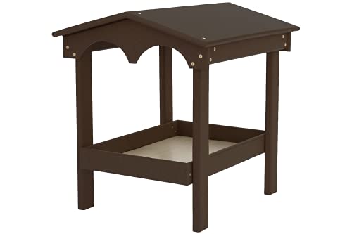 DutchCrafters Recycled Plastic Poly Large Covered Ground Fly Through Raised Platform Bird Feeder with Mesh Seed Tray - USA Amish Made (Milwaukee Brown) - color: Milwaukee Brown
