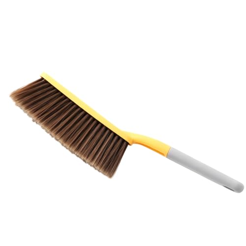 15" Yellow Soft Brist. Hand Broom Brush Bed Sofa Counter Hair Clear | Soft bristle hand broom brush, efficiently clear pet hair, dust debris on beds, sofas countertops for daily home cleaning. - color: Yellow 1