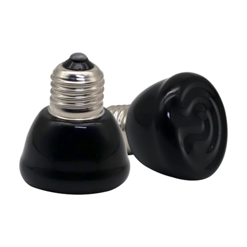 Mini Reptile Heat Lamp Bulb Ceramic Infrared Heat Emitter 4 Pack E26 | E27 No Light for Bearded Dragon Gecko Turtle Lizard Snake Chicken Brooder Nocturnal Terrarium Chameleon (50 Watts)