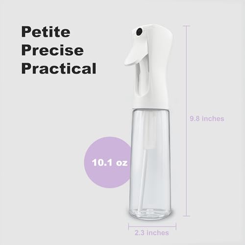 2 Pack Spray Bottles for Hair - Continuous Water Mister Spray Bottles with Ultra Fine Mist Spray for Hairstyling, Barbers, Salons, Skin Care, Cleaning, Plants, Pets (Ivory, 10.1 oz) - color: Ivory, size: 10.1 oz