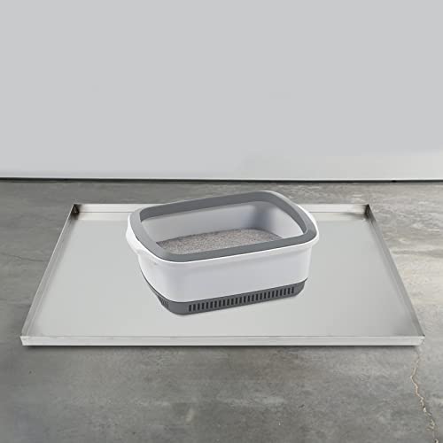 23.6"x17.6" Stainless Steel Replacement Tray for Dog Crate, Chew-Proof and Crack-Proof - size: 23.58x17.6