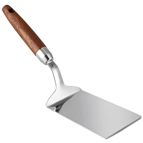 Stainless Steel Spatula with Wooden Handle, Nonstick Pancake Turner, Fried Egg Flipper for Cooking, Frying, Grilling, Baking, BBQ