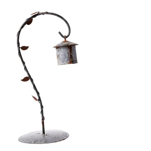 BESPORTBLE Rustic Iron Birdcage Hanging Rack Floor Stand for Micro Landscape Decor Vintage Wrought Iron Adornment for Indoor and Outdoor Use Flexible Design for Garden and Home