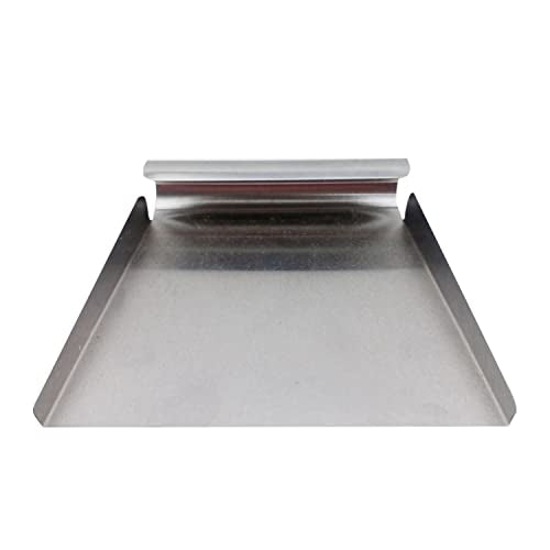 5.9 Inch Stainless Steel Food Scooper, Cutting-board Scraper | One-Piece Metal Ice Scooper, Cast Square Food Scoop with Sides, Flour Utility Scoop with Multi-Purpose Use, Silver