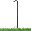 Ashman Black Shepherd Hook 92 Inch, 1/2-Inch Thick, Solid Metal Single Piece Hook, Super Strong, Rust Resistant, Hanging Plant Baskets, Wind Chimes, Lanterns, Heavy Bird Feeders & More (Pack of 1) - size: 1 Pack