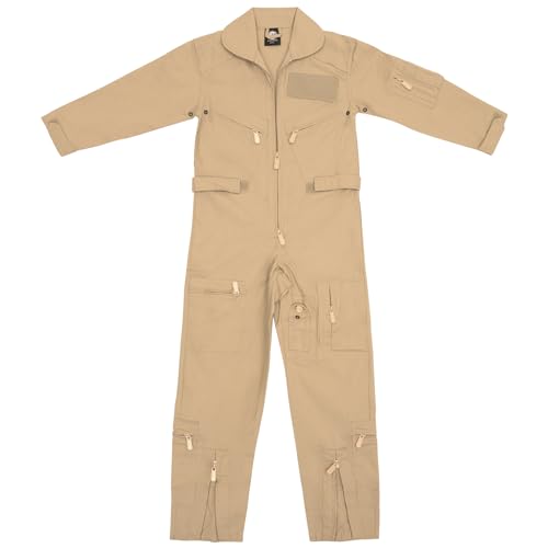 Rothco Kids Flight Suit – Pilot Coveralls – Aviator Costume Cosplay Jumpsuit for Children - color: Khaki, size: X-Large