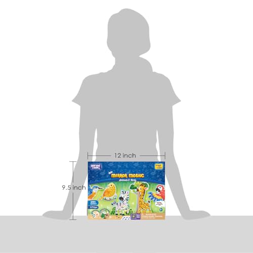 Imagimake Mirror Mosaic - Animals & Birds, 10 Templates, 950+ Stickers | Mess-Free Craft Activity, Screen-Free Creative Art Kit for Kids, Birthday Gift for Boys & Girls Ages 3,4,5,6,7 Years Old - style: 8. Animals & Birds