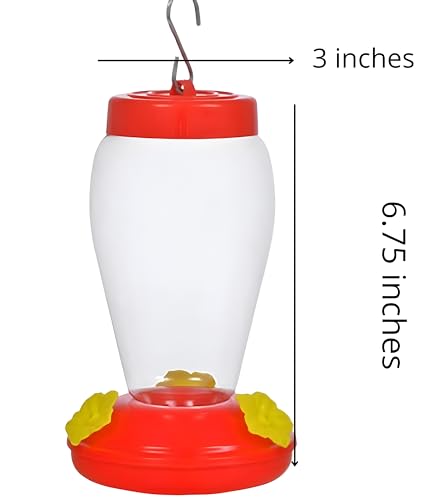 Plastic Hanging Hummingbird Feeders (Pack of 2) – Durable Outdoor Nectar Feeders, Easy Fill & Clean, Leak-Resistant Garden Feeders for Backyard & Patio