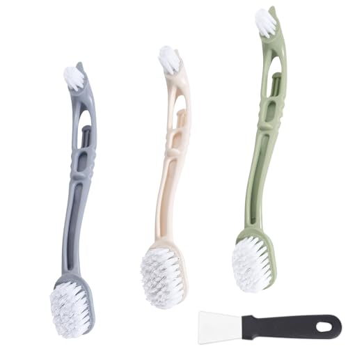 3 Pck Bird Cage Cleaning Brush Tool Set, Ergonomic Labor-Saving Cleaner with Shovel for Parrot, Hamster and Rabbit Cage