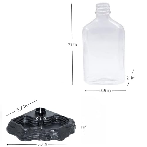 Lizard Bearded Dragon Water Bowl Dish Automatic Dispenser,17oz,Black | 17oz Terrarium Tank Reptile Food Bowl,Water Feeder Automatic Dispenser Feeding,Geckos Lizards Turtle Bearded Dragons - color: Black